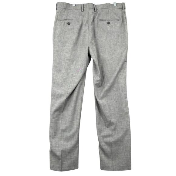 Saddlebred Gray Belt Loops Flat Front‎ Classic Performance Dress Pant 36 X 29 - Picture 2 of 7